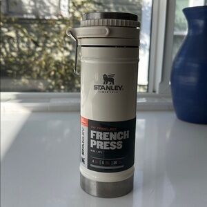 Stanley Classic French Press Travel 16 Oz Insulated Stainless Steel Mug Cream